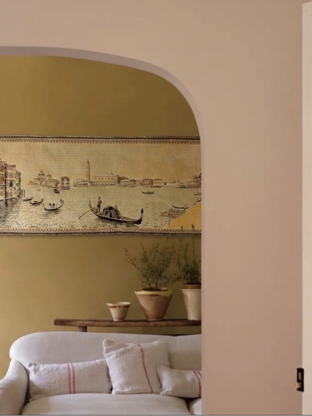Mid-century Venetian Scenic Tapestry Jacquard Tapestry Aubusson Style FRANCE